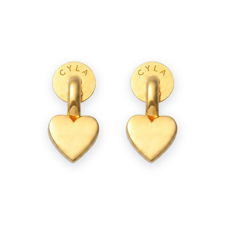 Bold Heart Drop Earrings