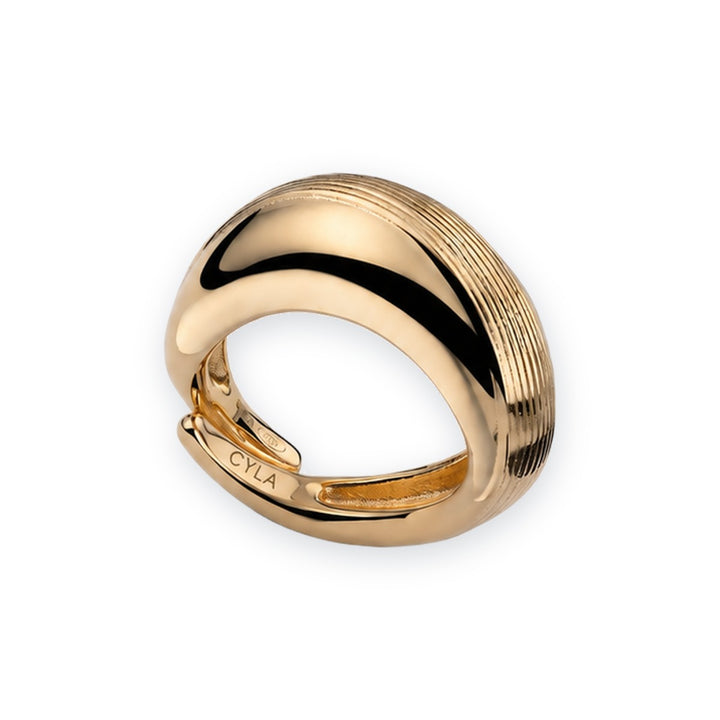 Bold Ribbed Dome Open Ring