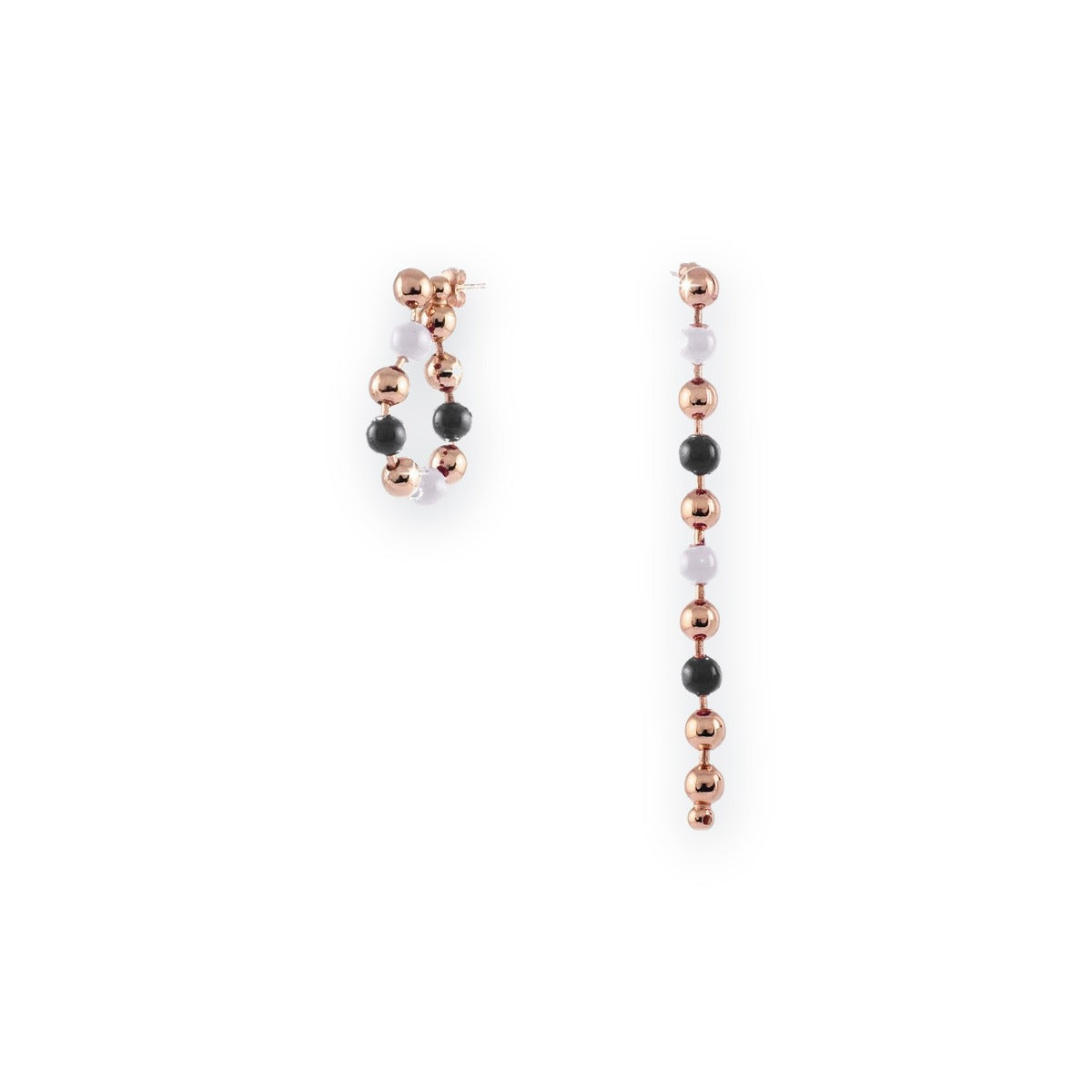 Bollicine Black & White Bead Drop Earrings