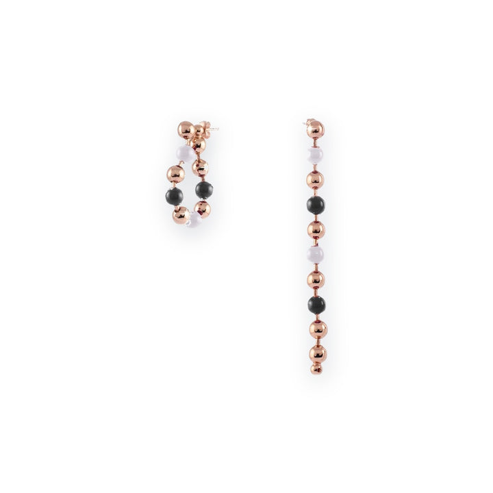 Bollicine Black & White Bead Drop Earrings
