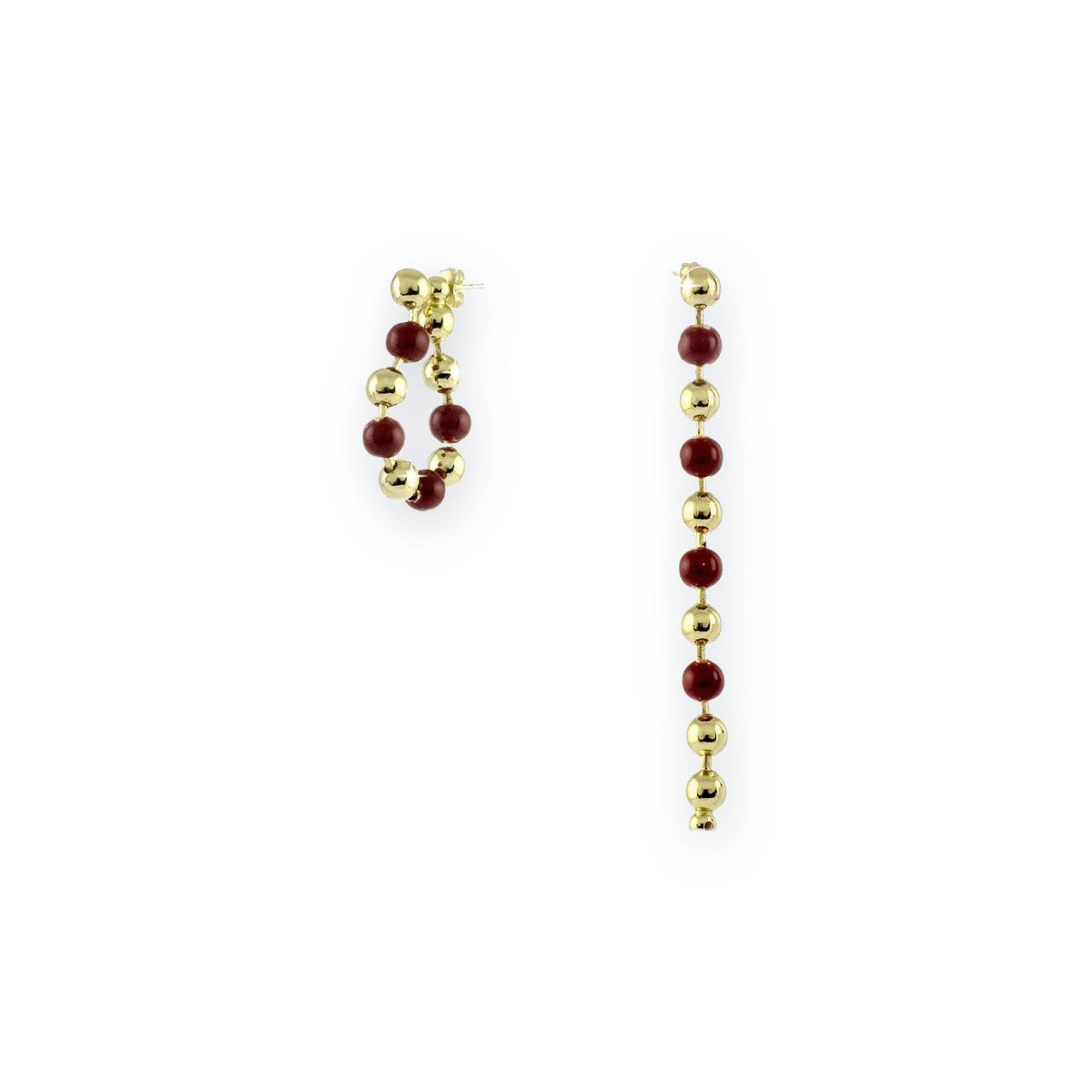 Bollicine Red Bead Drop Earrings