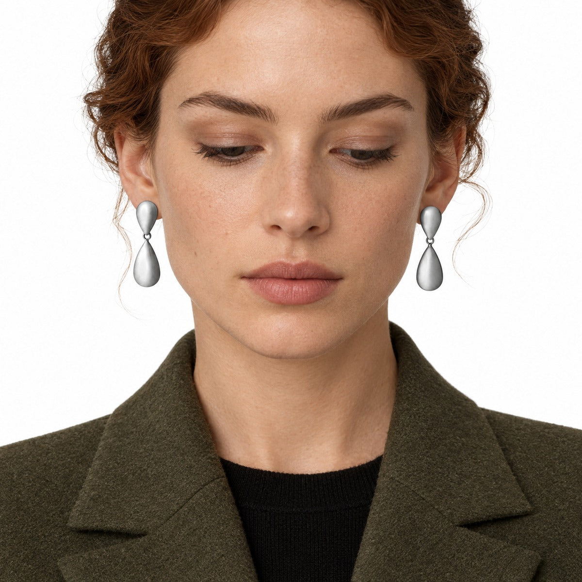 Boule Double Drop Earrings on model
