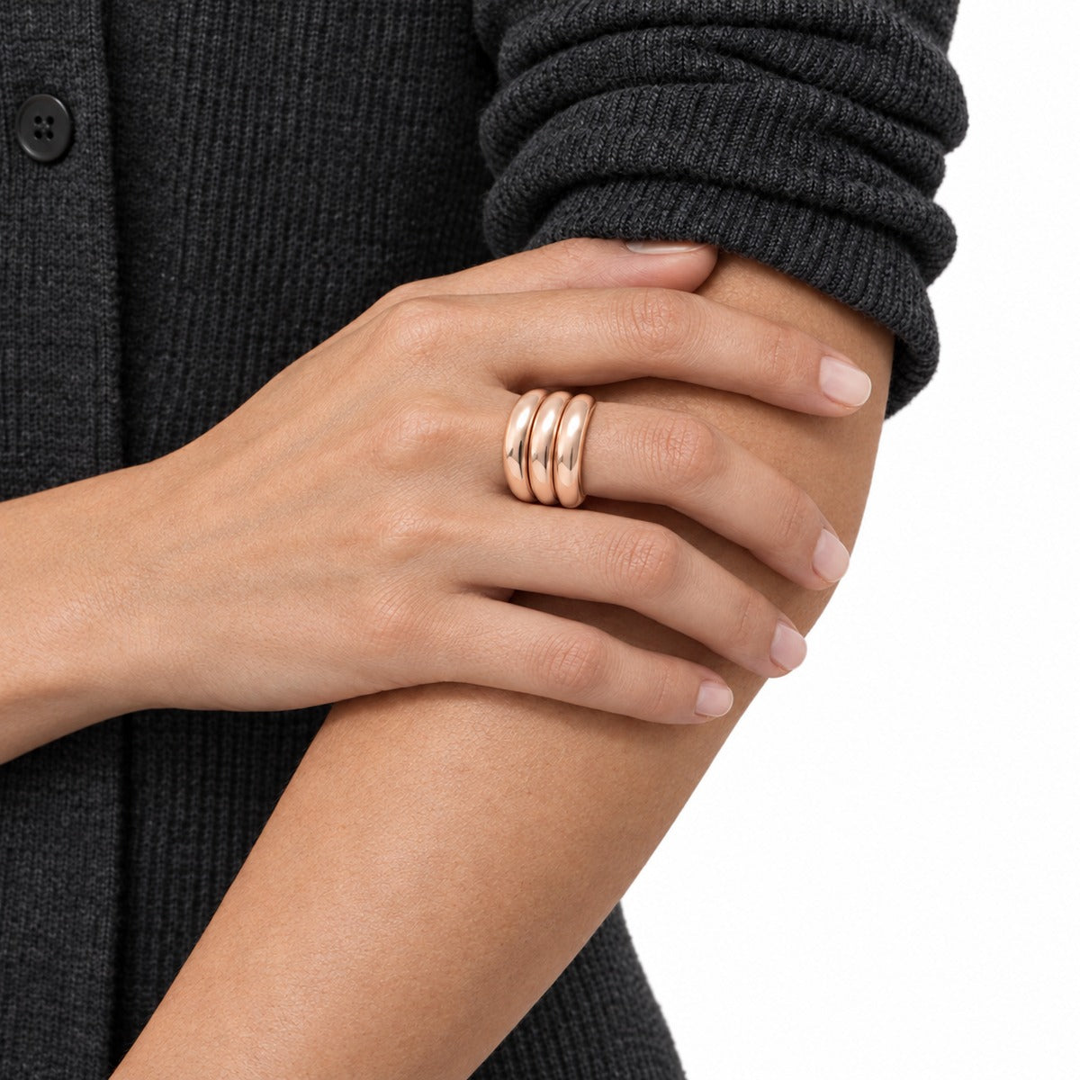 Classica Triple Dome Ring on model