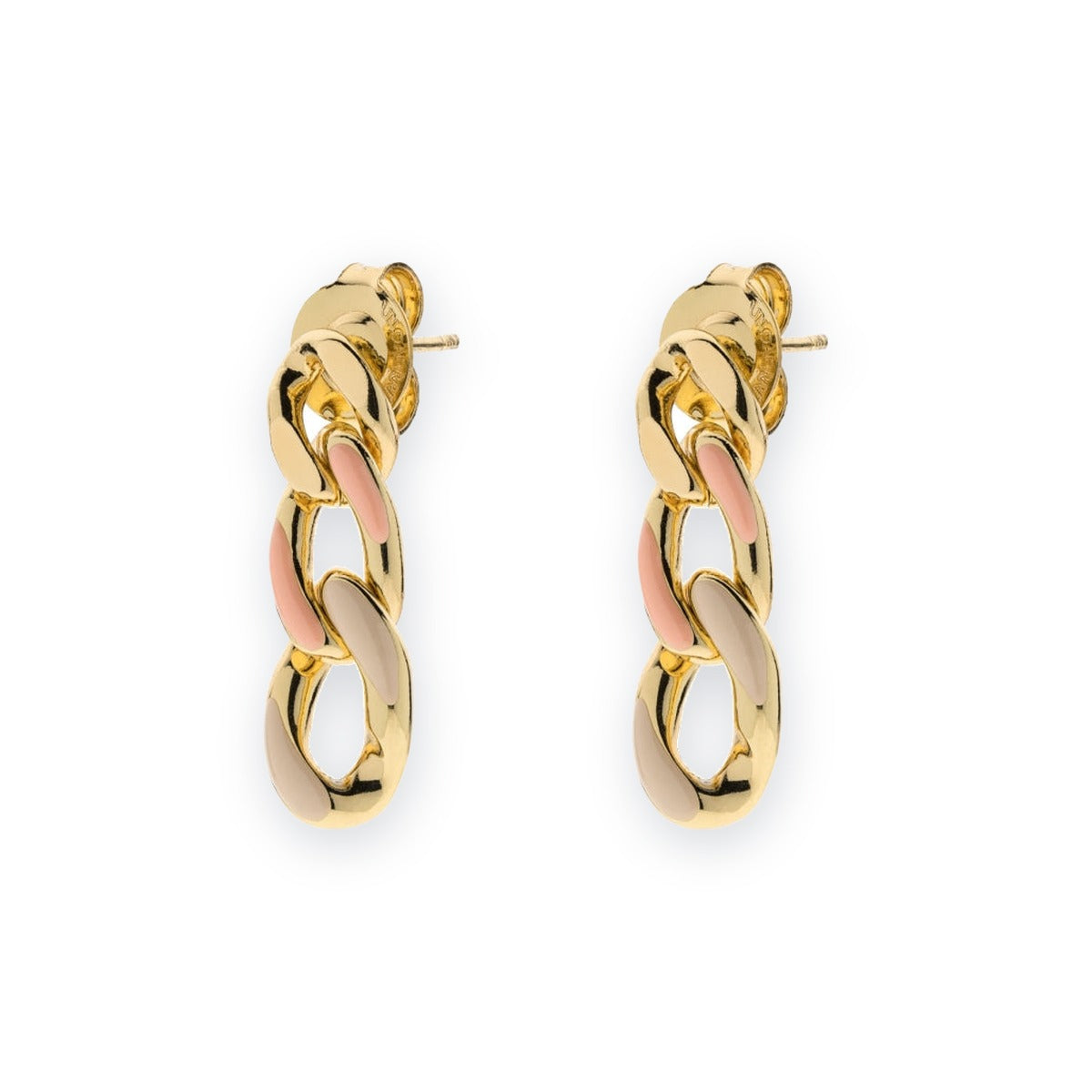 Classica Gourmette Earrings with Multicolor Enamel