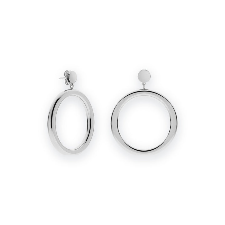 Classica Double Hoop Drop Earrings, Large
