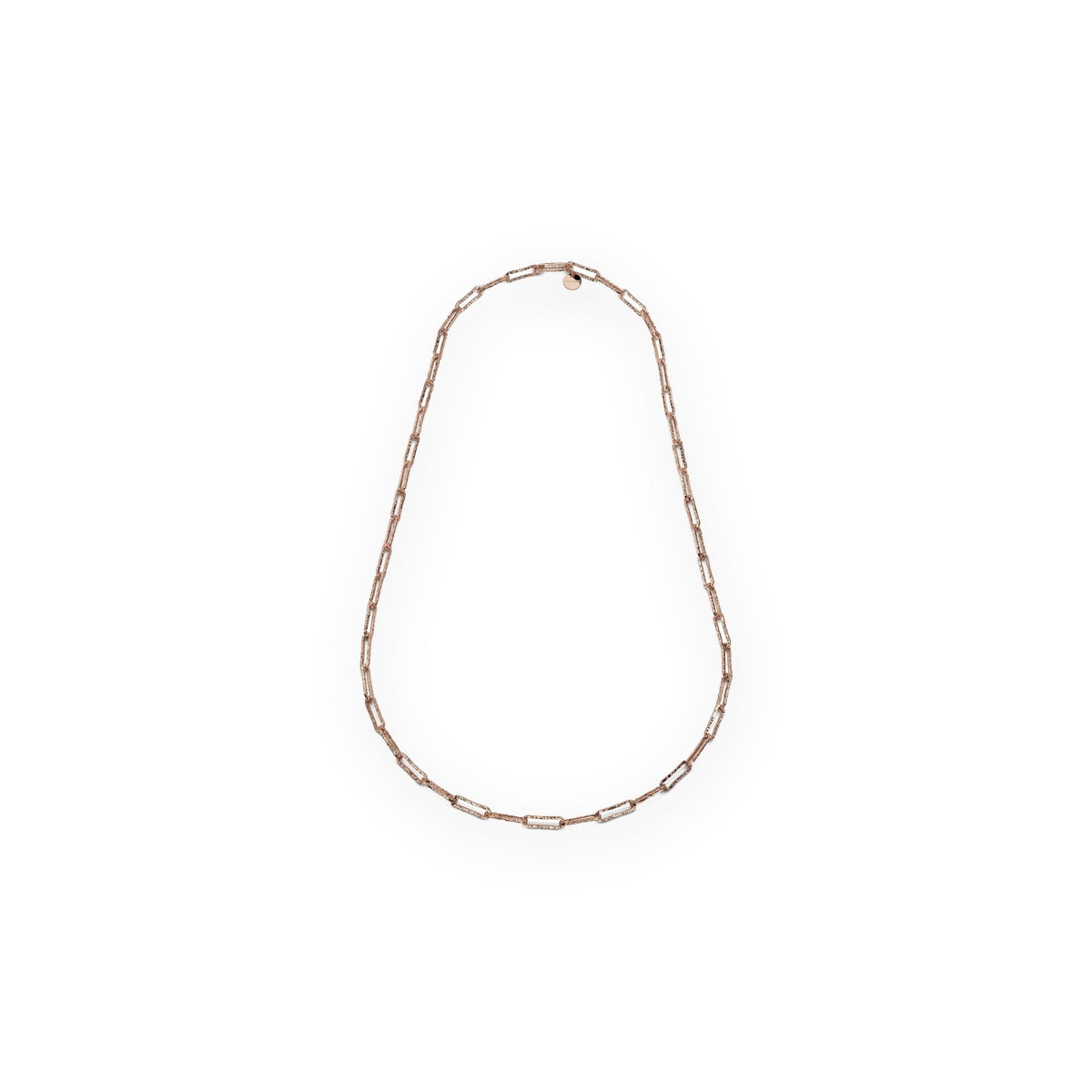 Classica Long Textured Paper Clip Necklace