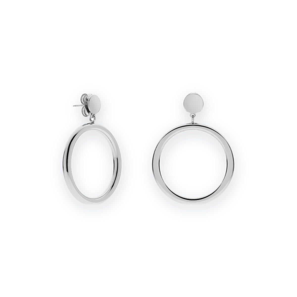 Classica Double Hoop Drop Earrings, Medium