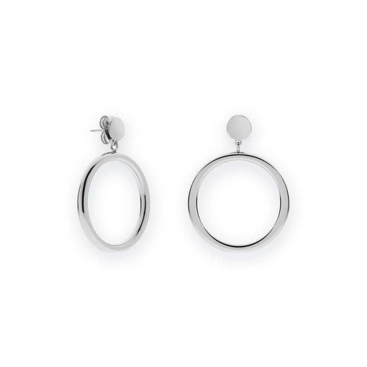 Classica Double Hoop Drop Earrings, Medium