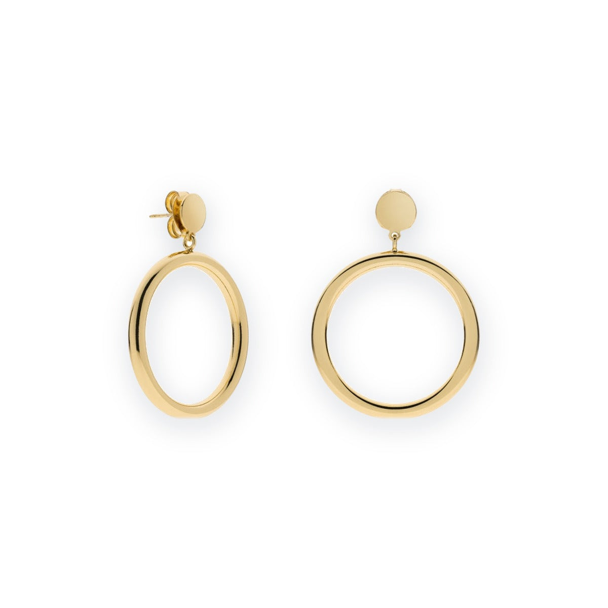 Classica Double Hoop Drop Earrings, Medium