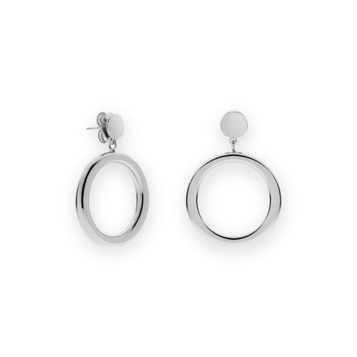 Classica Double Hoop Drop Earrings, Petite
