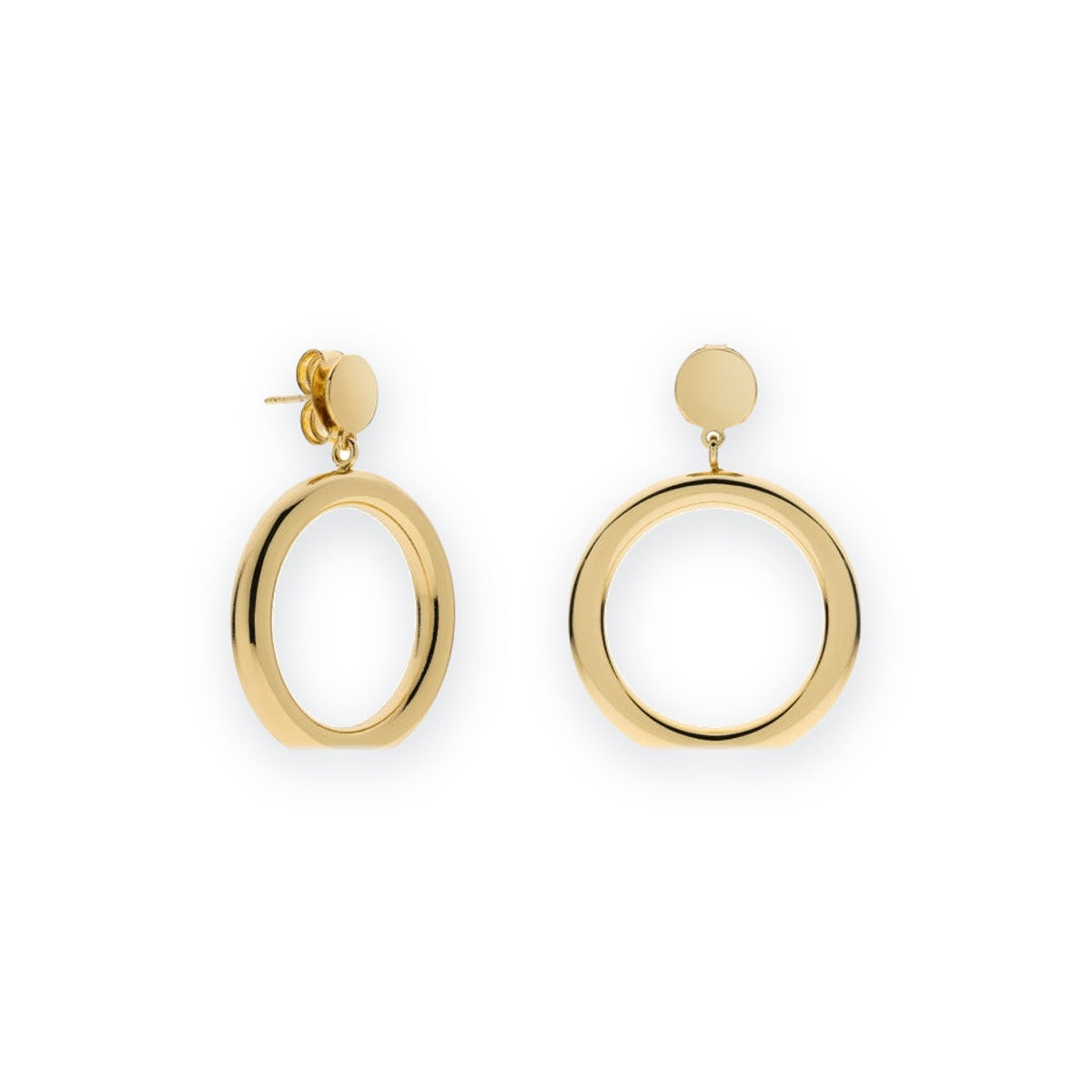 Classica Double Hoop Drop Earrings, Petite
