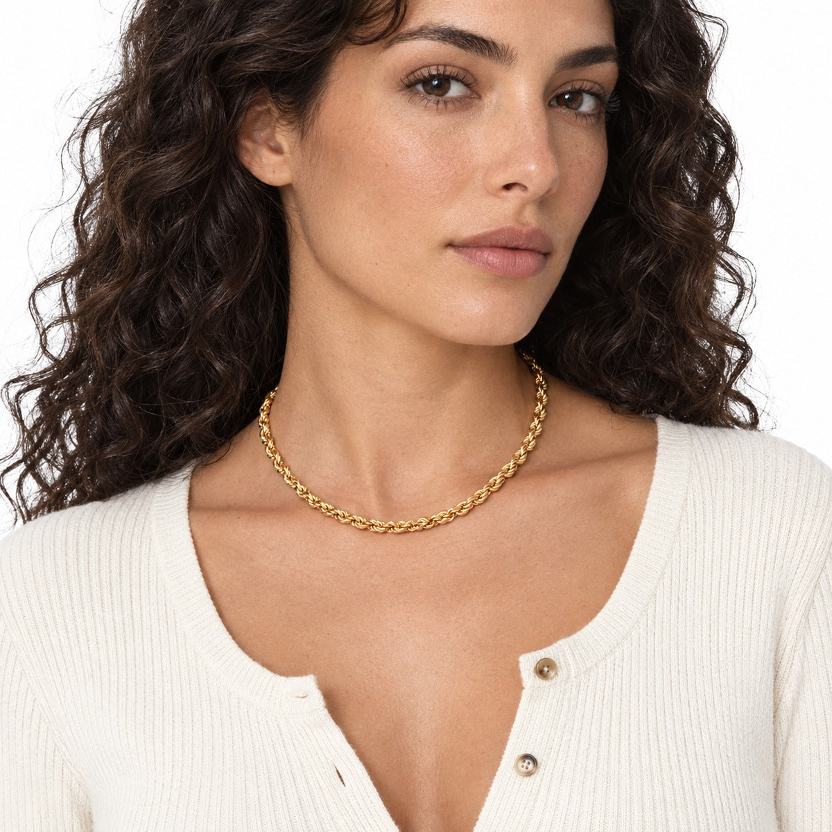 Classica Rope Chain Necklace on model
