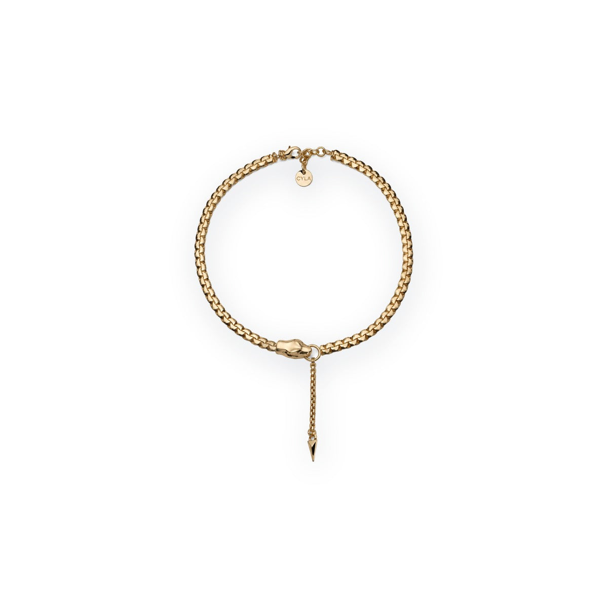 Classica Snake Head Lariat Necklace