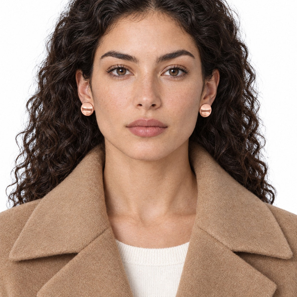 Classica Statement Button Earrings on model