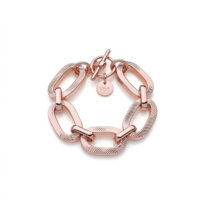 Multirighe Striped Square-Link Bracelet
