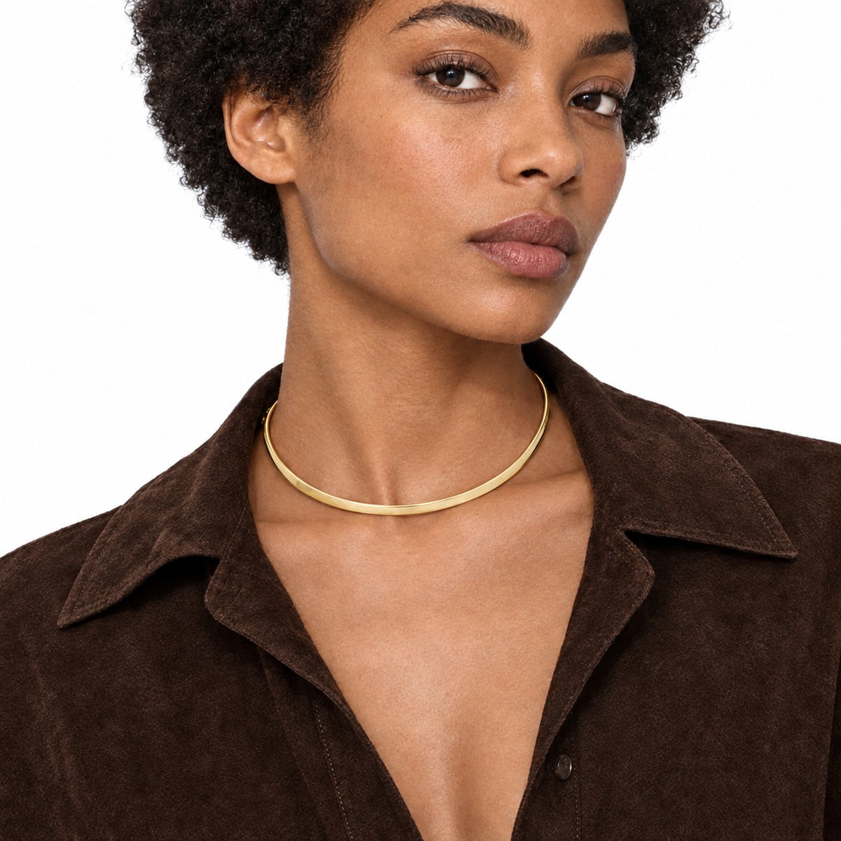 Lux Rigid Collar Necklace on model