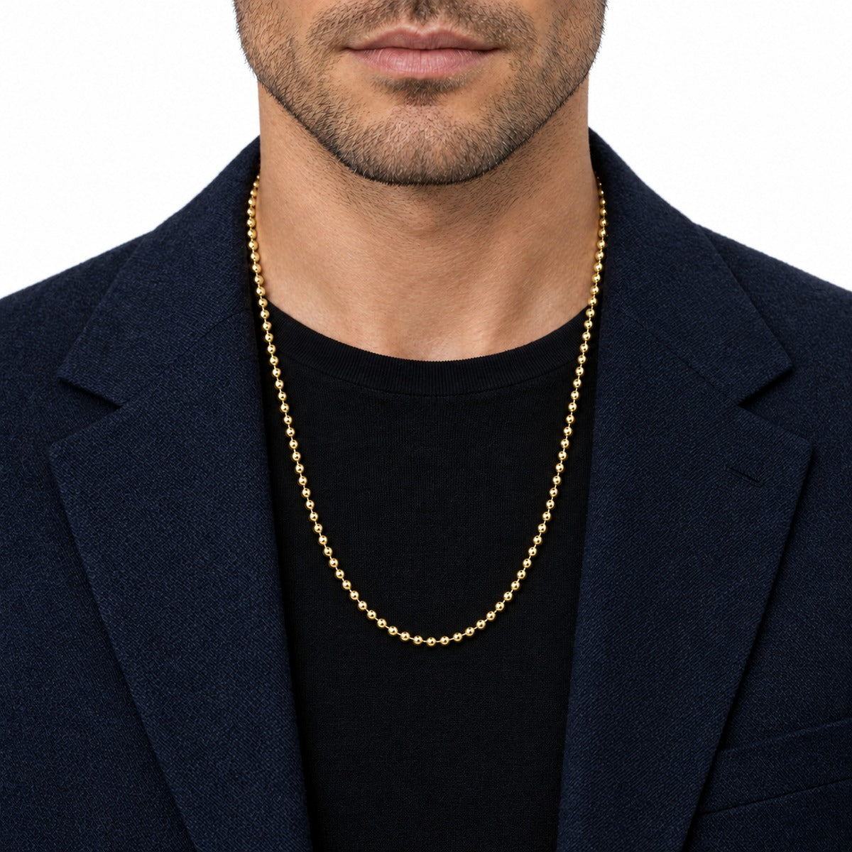Men's Bead Chain on model