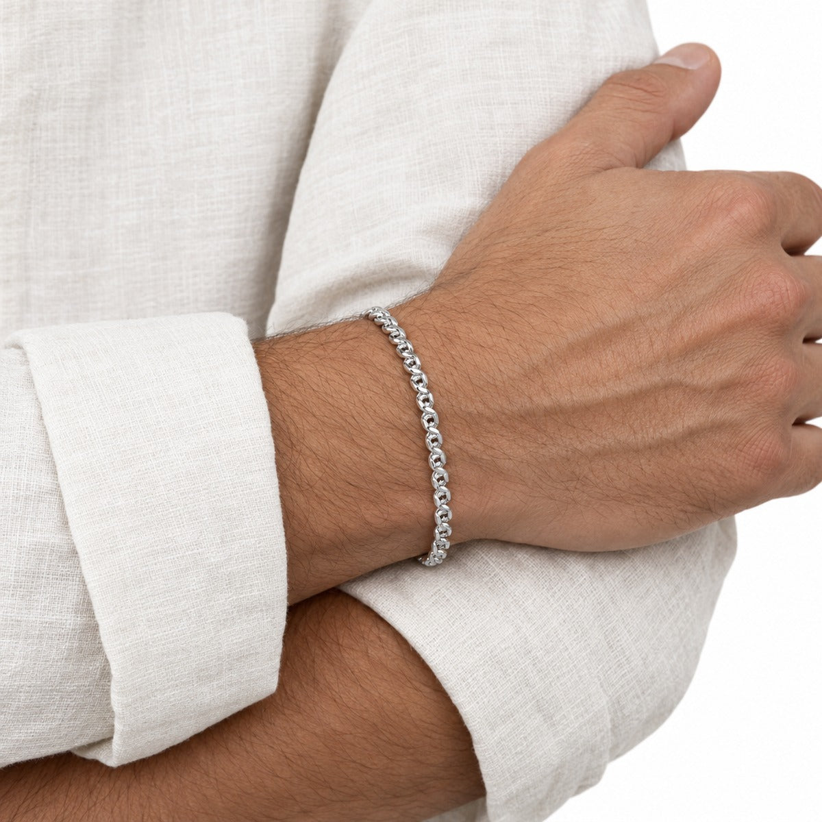 Men's Bird's Eye Chain Bracelet on model