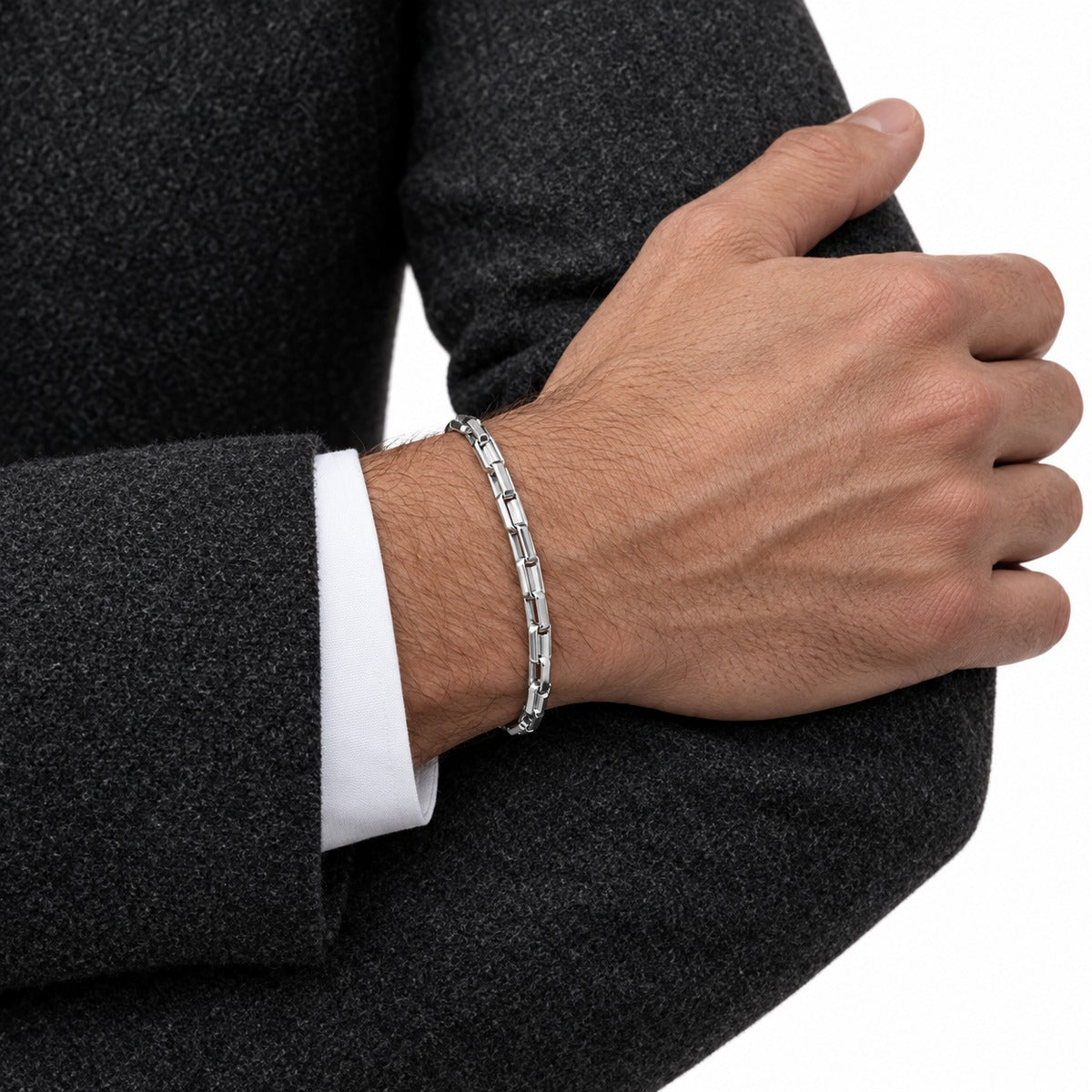 Men's Cable Chain Bracelet on model