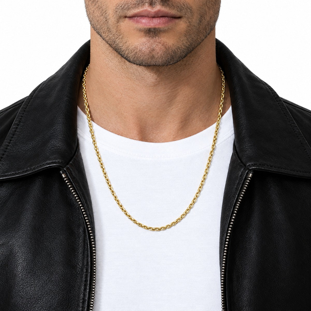Men's Fancy Link Chain on model