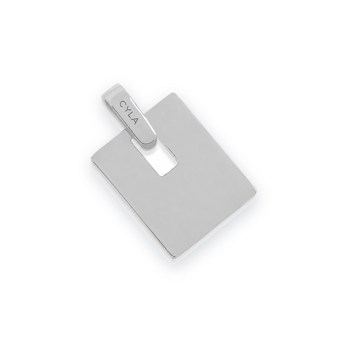 Men's Square Cut-Out Tag Pendant