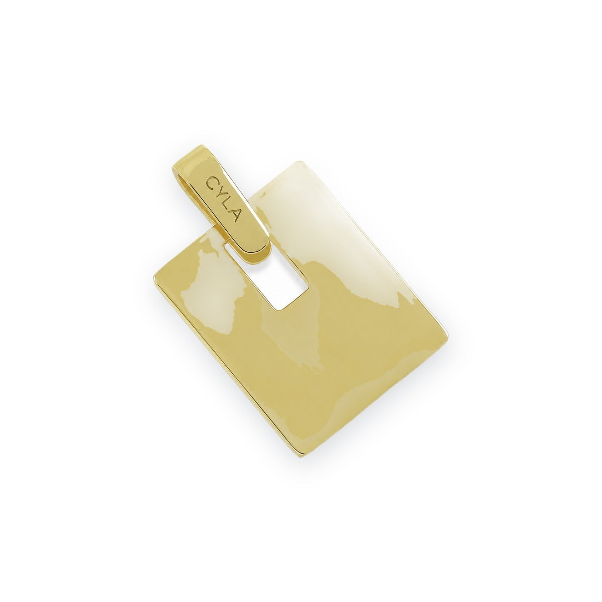 Men's Square Cut-Out Tag Pendant