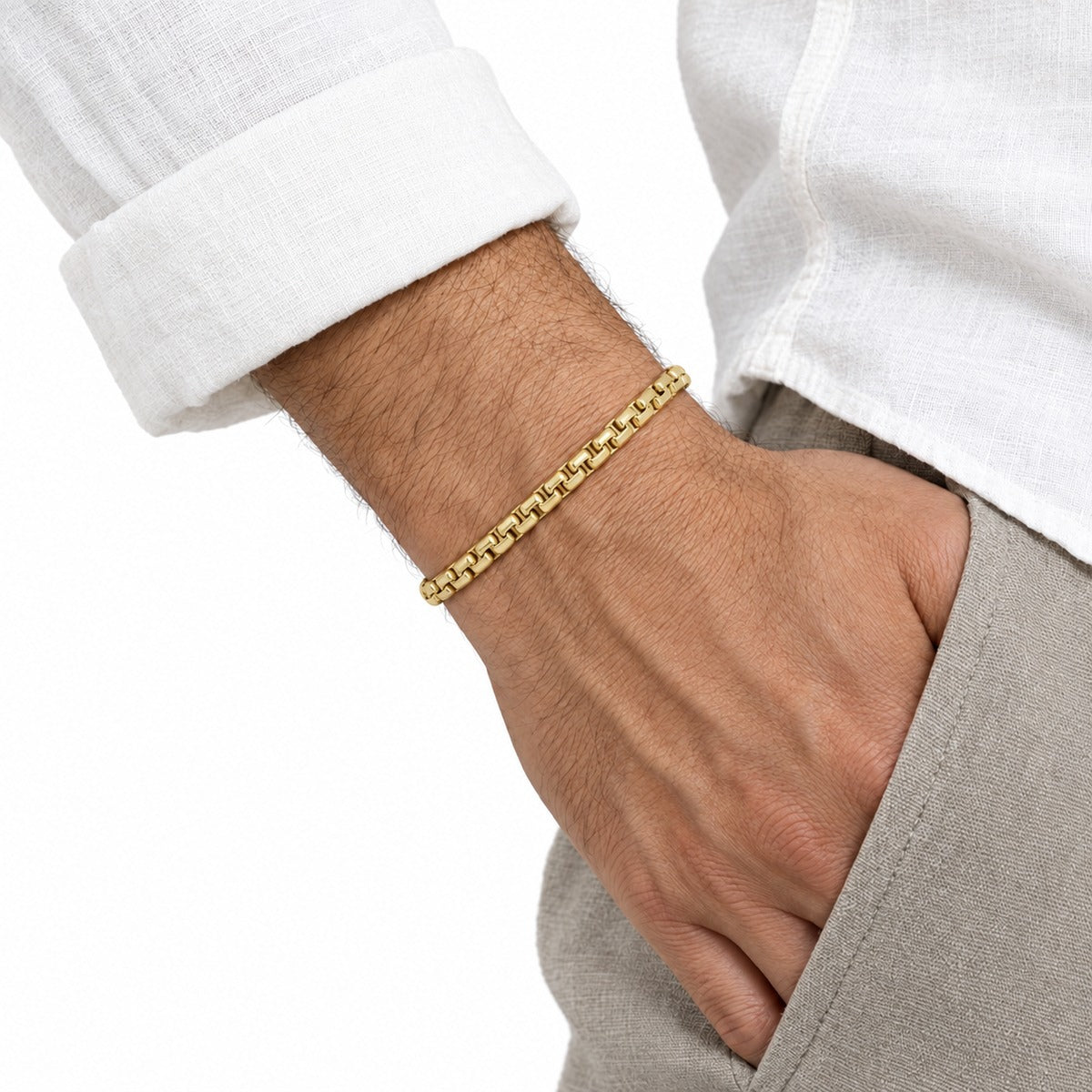 Men's Venetian Chain Bracelet on model