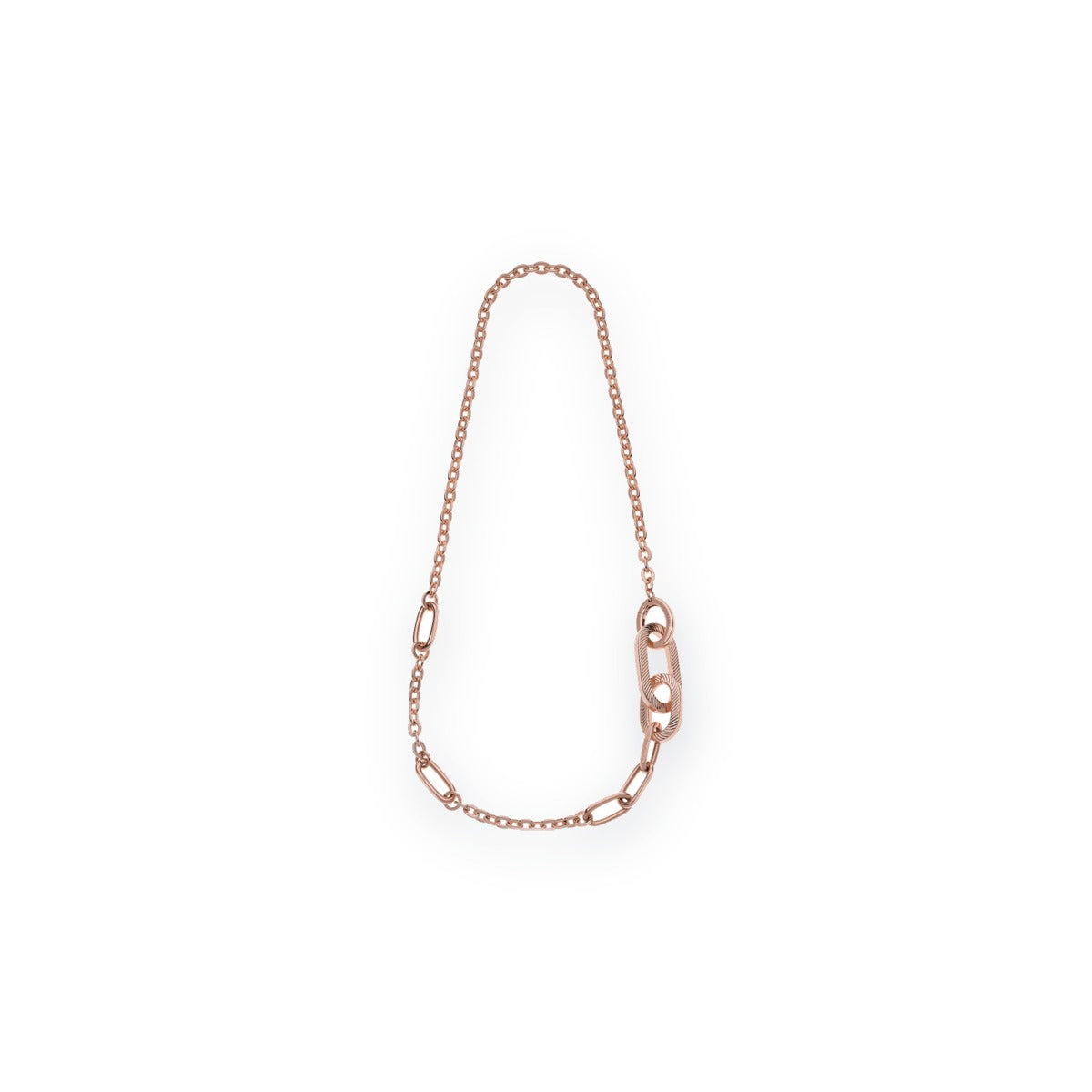 Multirighe Striped Link Long Necklace