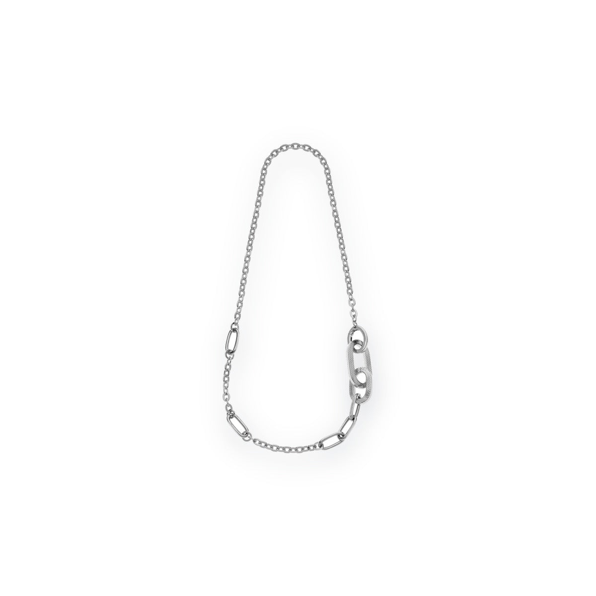 Multirighe Striped Link Long Necklace