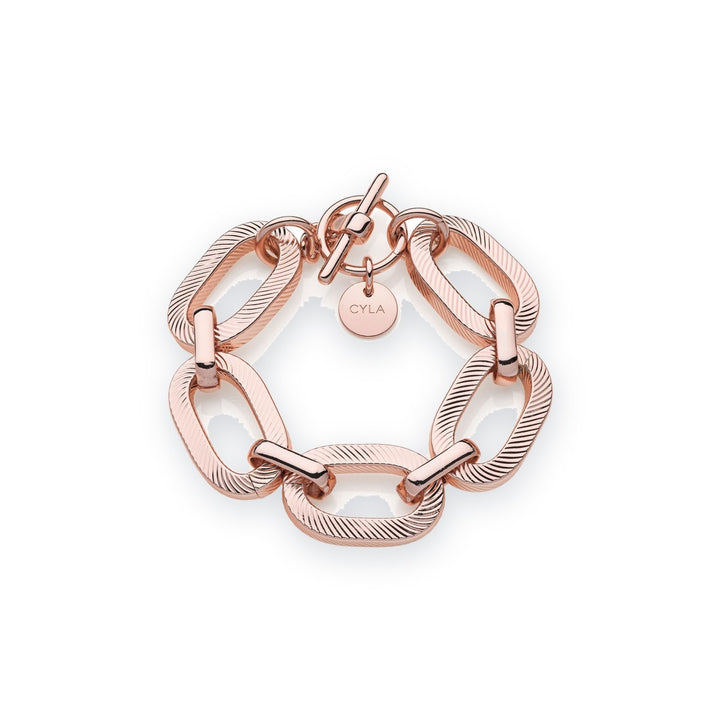 Multirighe Striped Square-Link Bracelet