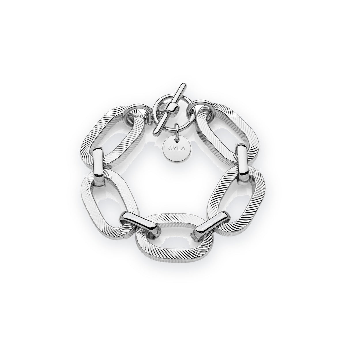 Multirighe Striped Square-Link Bracelet
