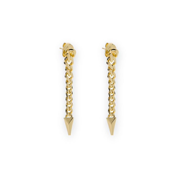 Piramidi Curb Chain Spike Earrings