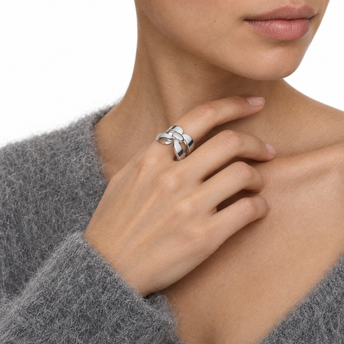 Square Open Design Ring on model